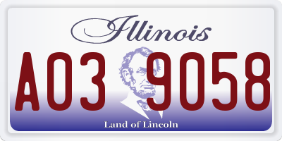 IL license plate A039058