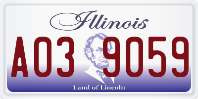 IL license plate A039059