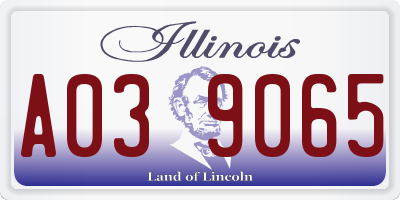 IL license plate A039065