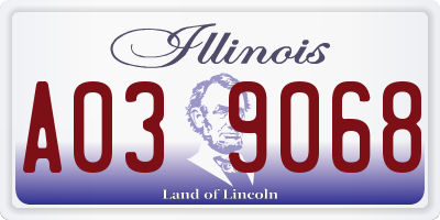 IL license plate A039068
