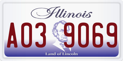 IL license plate A039069
