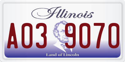 IL license plate A039070