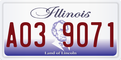IL license plate A039071
