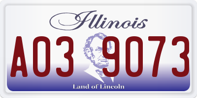 IL license plate A039073