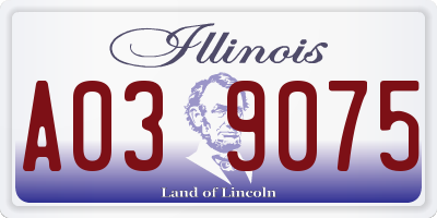 IL license plate A039075