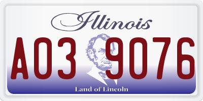 IL license plate A039076