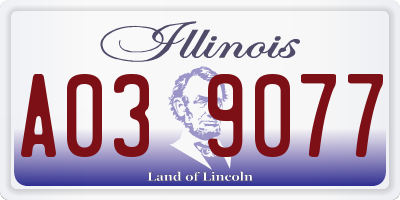IL license plate A039077