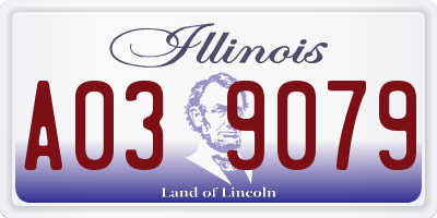 IL license plate A039079