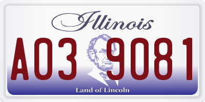 IL license plate A039081
