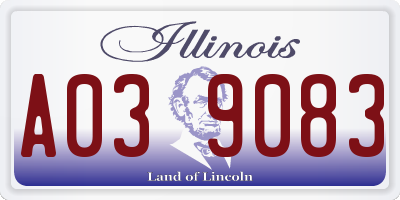 IL license plate A039083
