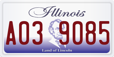 IL license plate A039085