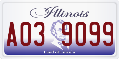 IL license plate A039099