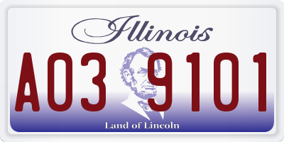 IL license plate A039101