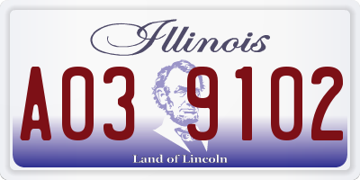 IL license plate A039102