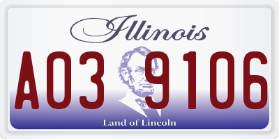 IL license plate A039106