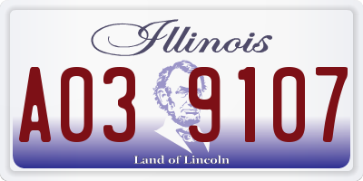 IL license plate A039107