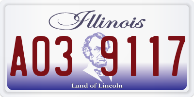 IL license plate A039117