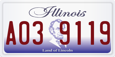 IL license plate A039119
