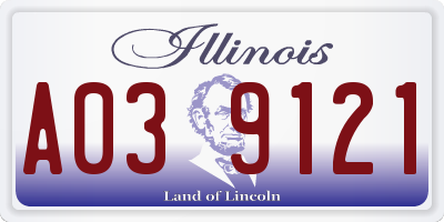 IL license plate A039121