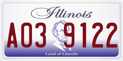 IL license plate A039122