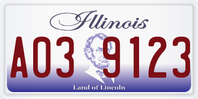 IL license plate A039123