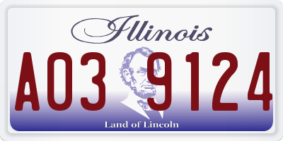 IL license plate A039124