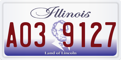 IL license plate A039127
