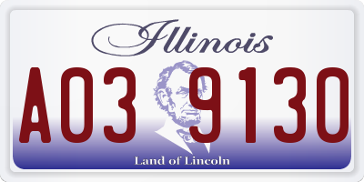 IL license plate A039130