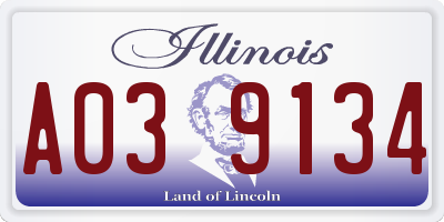 IL license plate A039134