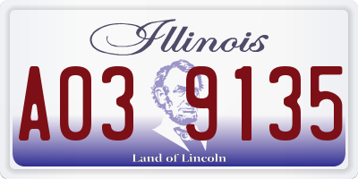 IL license plate A039135