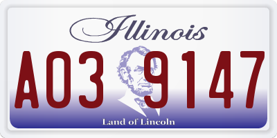 IL license plate A039147