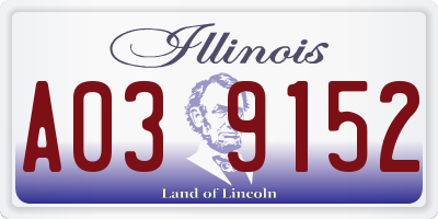 IL license plate A039152
