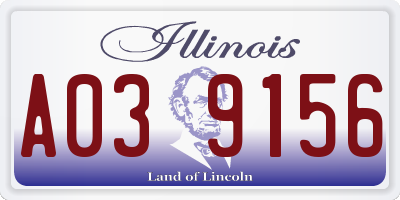 IL license plate A039156