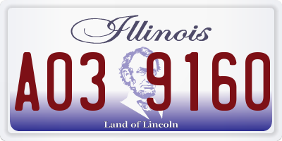 IL license plate A039160