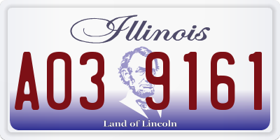 IL license plate A039161
