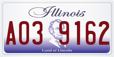 IL license plate A039162