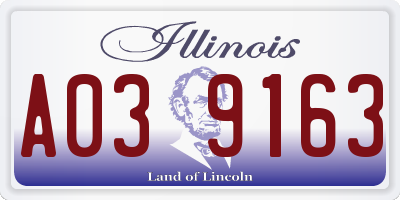 IL license plate A039163