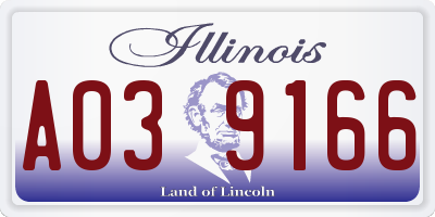 IL license plate A039166