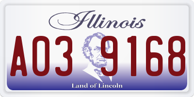 IL license plate A039168