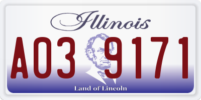 IL license plate A039171