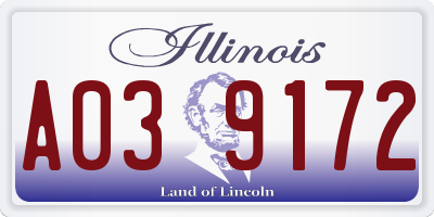 IL license plate A039172