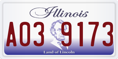 IL license plate A039173