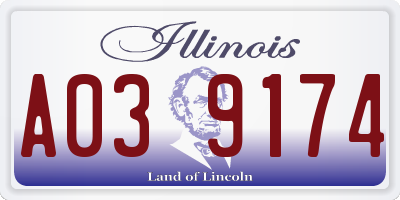 IL license plate A039174