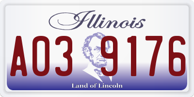 IL license plate A039176