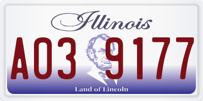 IL license plate A039177