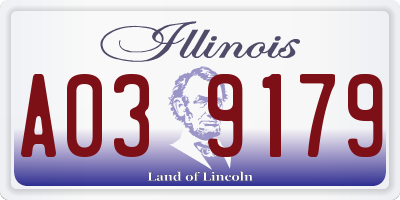 IL license plate A039179
