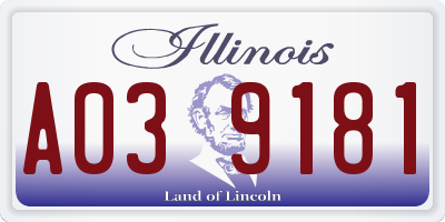 IL license plate A039181