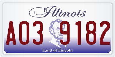 IL license plate A039182