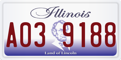 IL license plate A039188