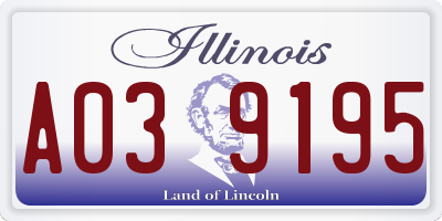 IL license plate A039195